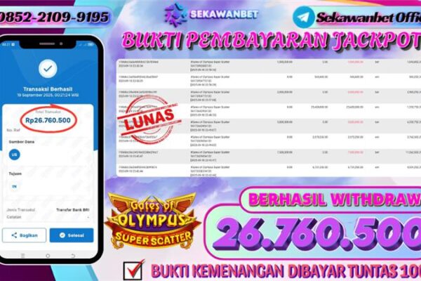SEKAWANBET JACKPOT SLOT GATES OF OLYMPUS SUPER SCATTER Rp.26.760.500,- LUNAS!!!
